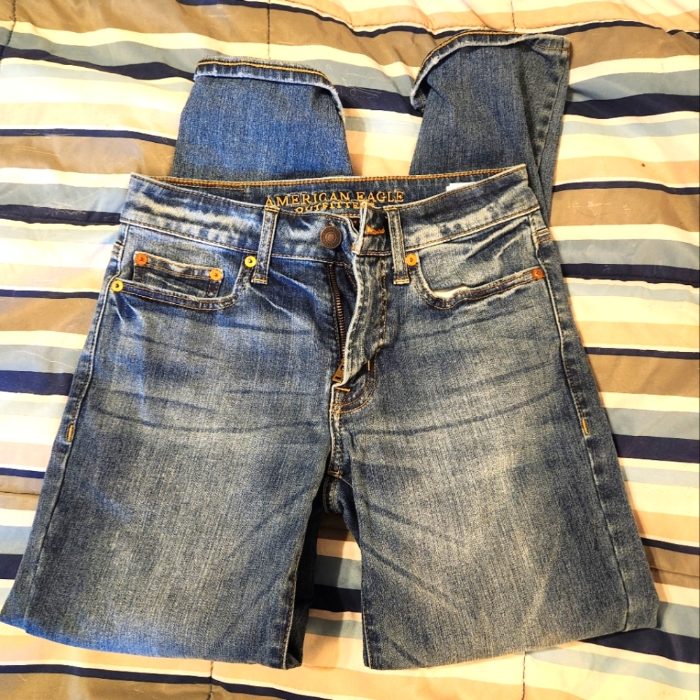 American Eagle men's straight slim jeans.